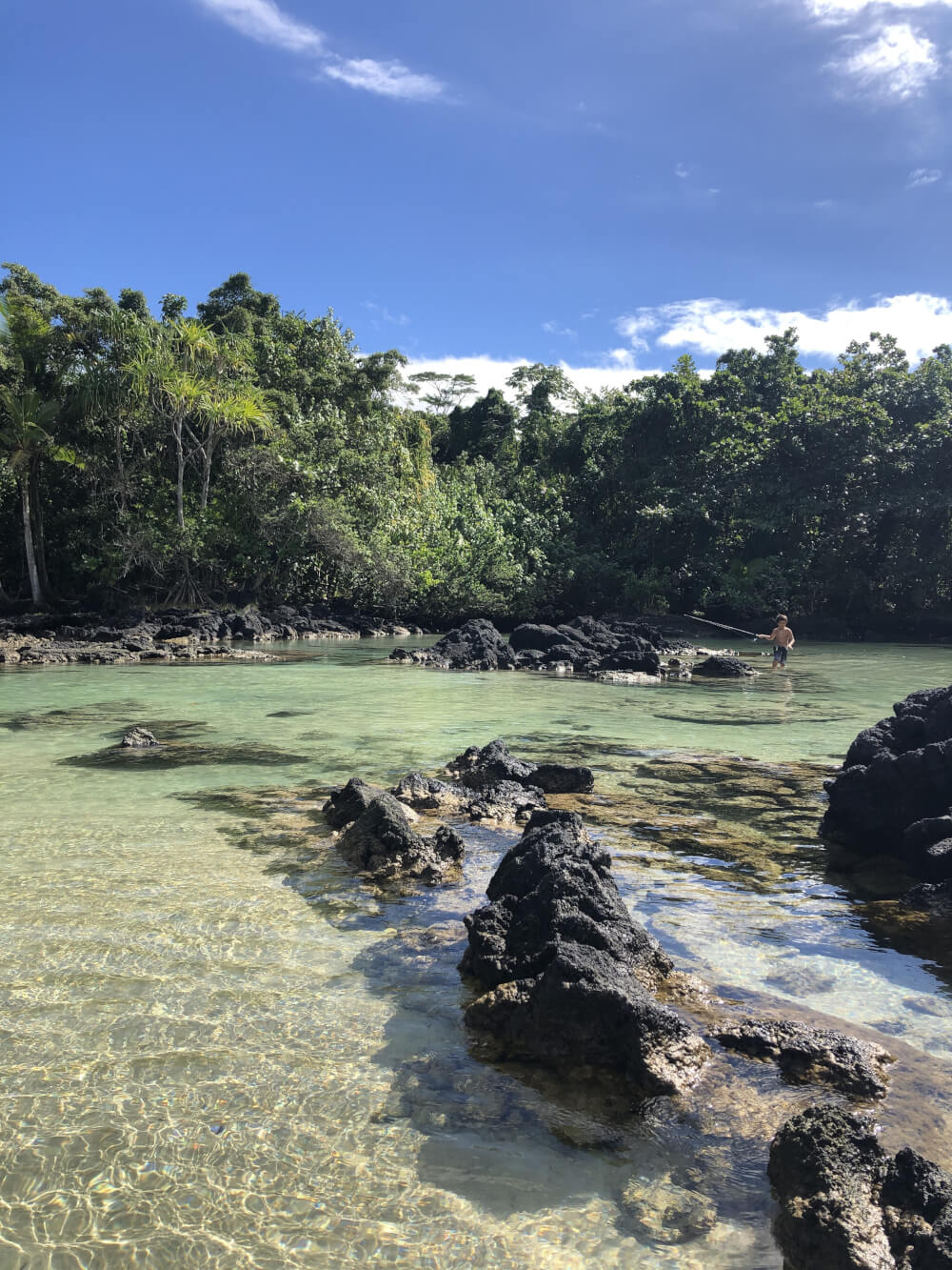 Everything you Need to Know About Traveling to Hawaii Big Island with Kids featured by top Hawaii travel blog, Hawaii Travel with Kids | Carlsmith Beach Park near Hilo is one of the best beaches on the Big Island for kids