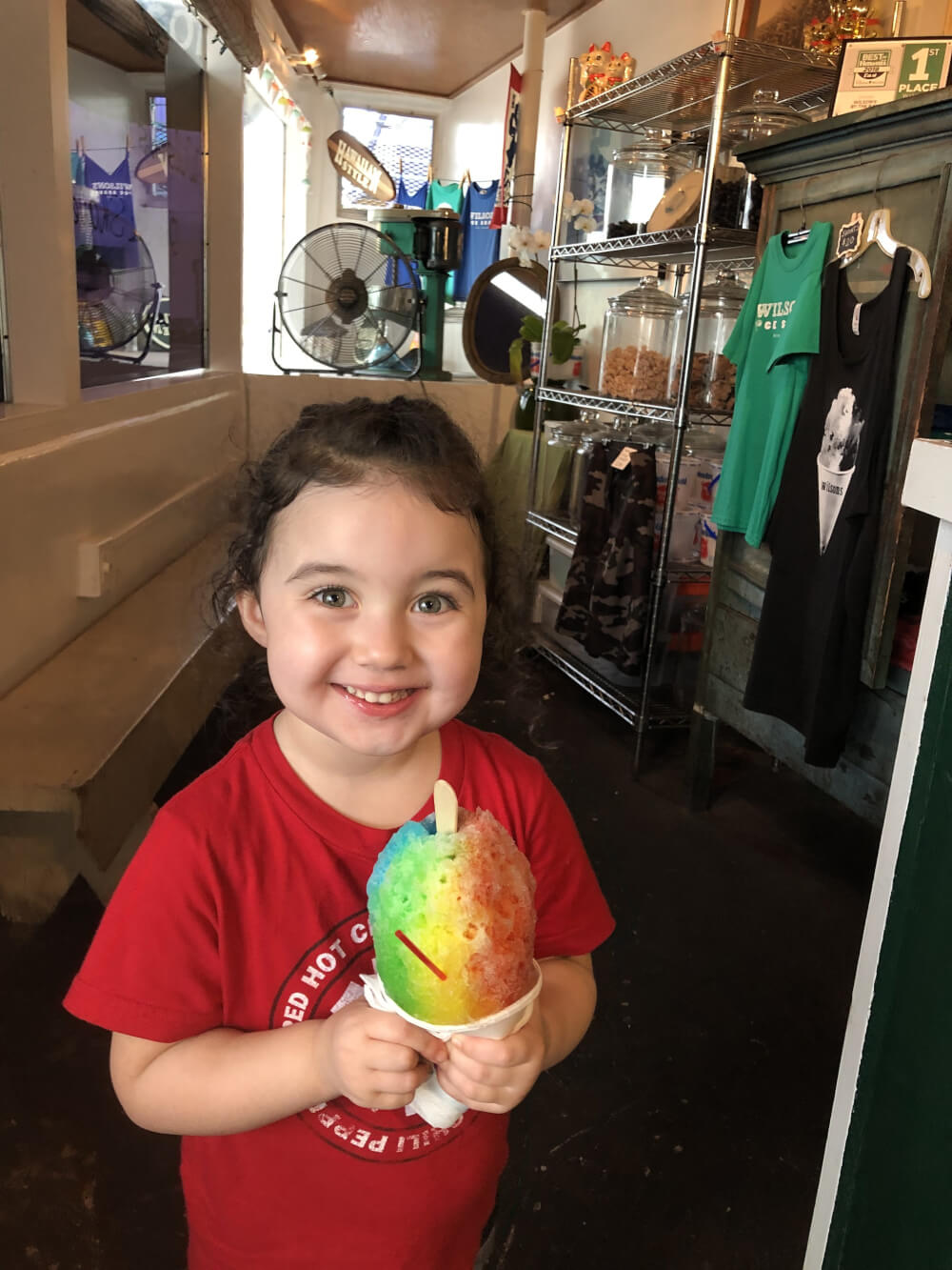 Everything you Need to Know About Traveling to Hawaii Big Island with Kids featured by top Hawaii travel blog, Hawaii Travel with Kids | Wilsons by the Bay is one of the best Shave Ice spots in Hilo
