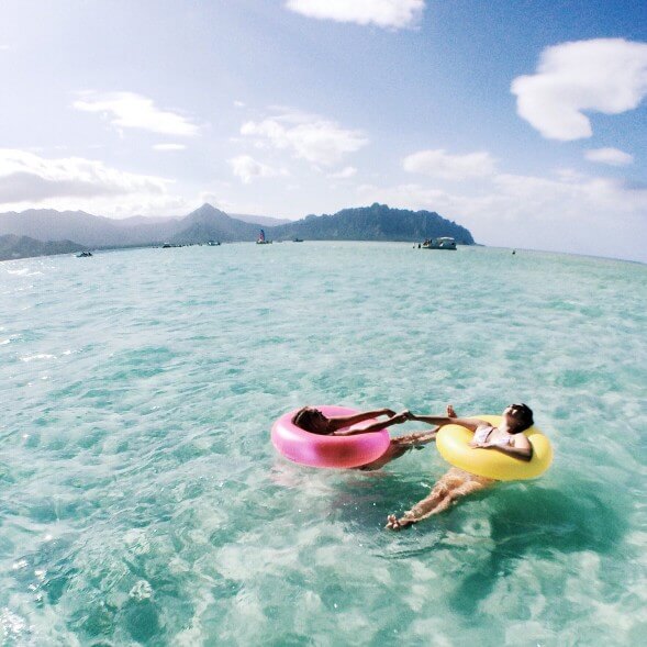 Kaneohe Sandbar is a popular place to swim on Oahu