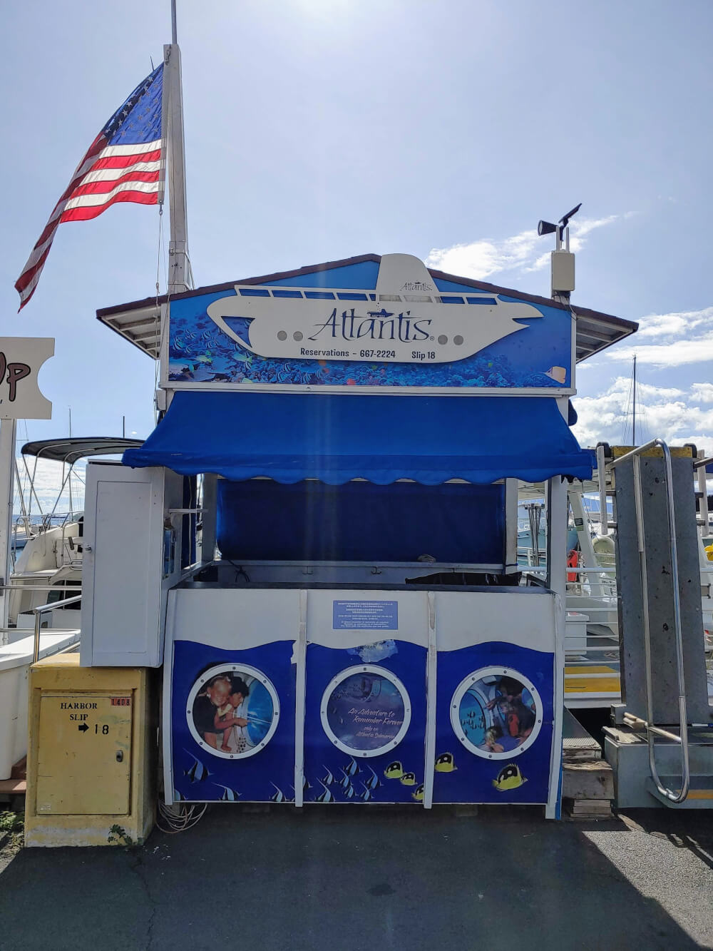 Things to Do on Maui: Atlantis Submarine Tour featured by top Hawaii blog, Hawaii Travel with Kids | You'll wait for your Maui Atlantis Submarine Tour at Lahaina Harbor