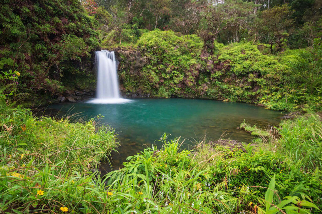 Best Waterfalls in Maui You Should Visit featured by top Hawaii travel blog, Hawaii Travel with Kids: Kopihula Falls, Road to Hana, Maui--Pua'a Ka'a Falls is one of the best Maui waterfalls to see on the Road to Hana