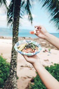 Hawaii on a Budget: Top 8 Best Cheap Eats on Oahu featured by top Hawaii blog, Hawaii Travel with Kids: Make sure to grab lunch at one of the many North Shore food trucks, like this poke place