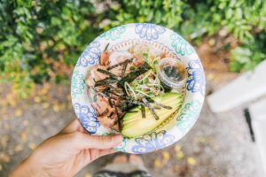Where to Find the Best Poke in Oahu, places featured by top Hawaii blog, Hawaii Travel with Kids | Find out the best places to get poke on Oahu like this fresh poke bowl from top Hawaii blog Hawaii Travel with Kids