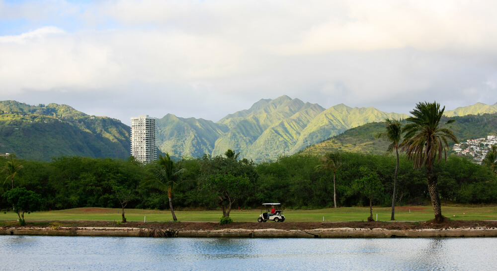 the Best Oahu Golf Courses featured by top Hawaii blog, Hawaii Travel with Kids: image of Ala Wai Golf Course on Oahu