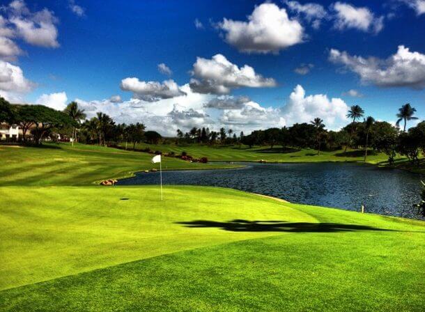 the Best Oahu Golf Courses featured by top Hawaii blog, Hawaii Travel with Kids: image of Koolina Golf Course on Oahu