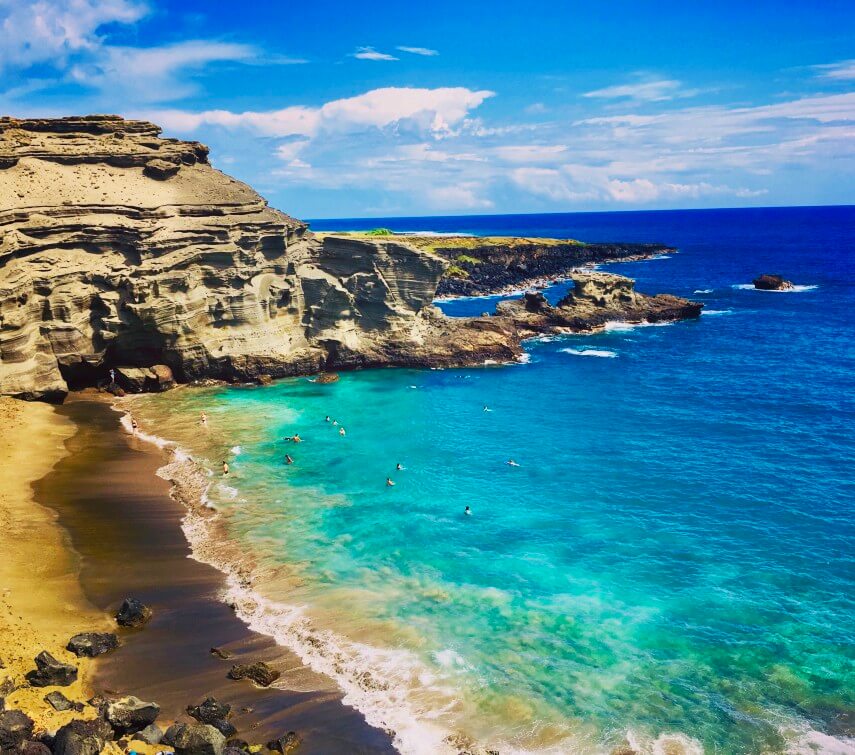 Image of Papakolea Green Sand Beach in Kona, Big Island