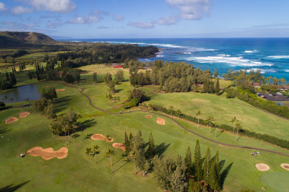 the Best Oahu Golf Courses featured by top Hawaii blog, Hawaii Travel with Kids: image of Turtle Bay Golf Course on Oahu