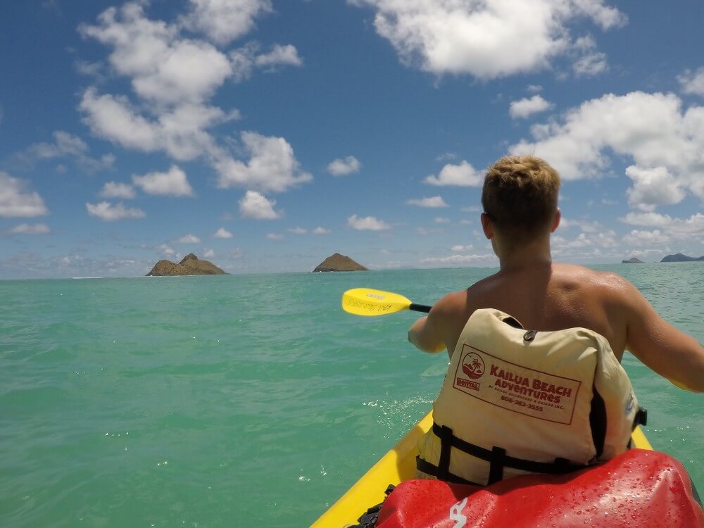 Kayaking near Kailua, Oahu