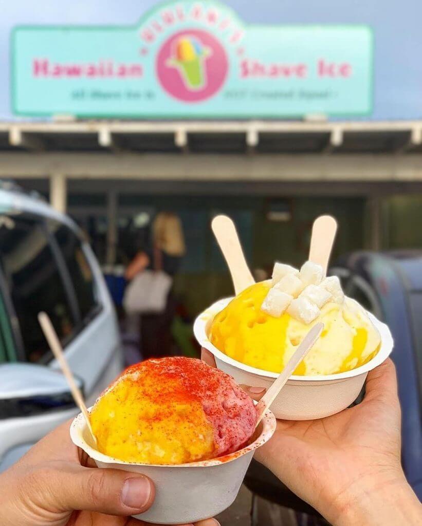 One of the most iconic foods in Hawaii is shave ice. Image of Ululani's Hawaiian Shave Ice on Maui.