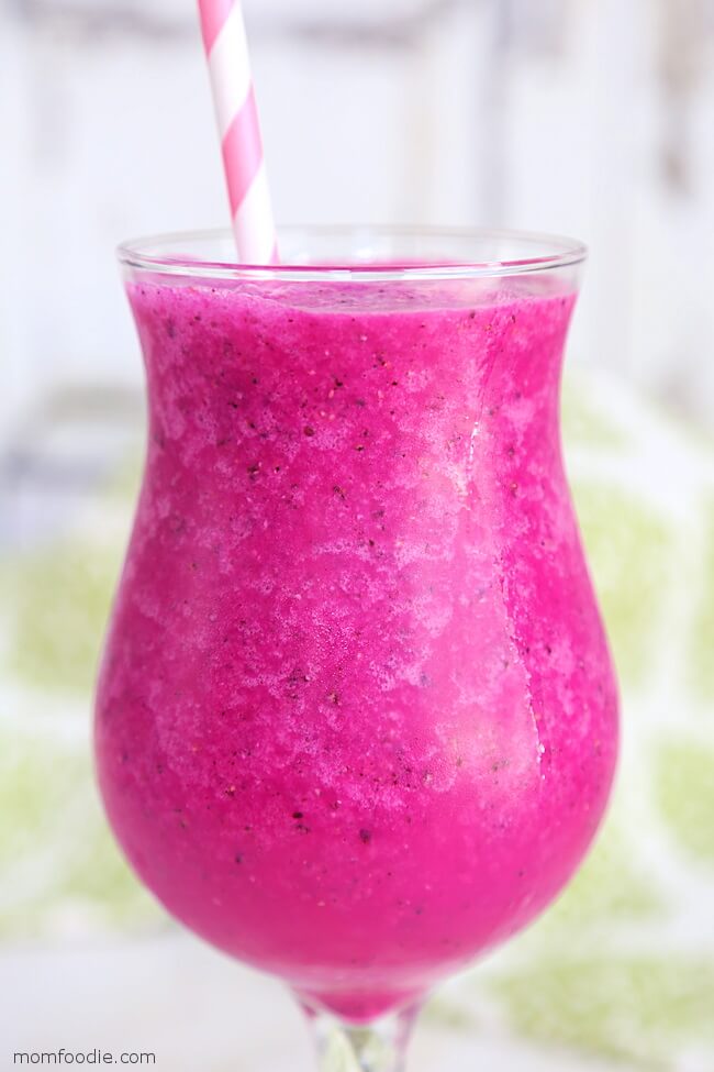 Hawaiian Tropical Smoothie Recipes to Make at Home featured by top Hawaii blog, Hawaii Travel with Kids: Pink Dragon Fruit Smoothie