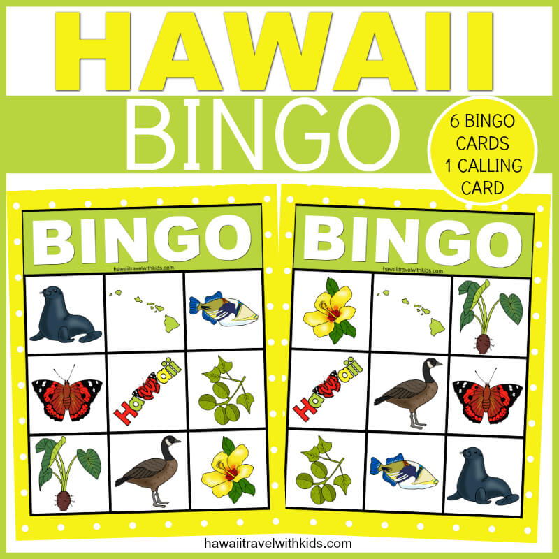 Hawaiian Bingo Game for Kids  FREE Printable  Hawaii Travel with Kids