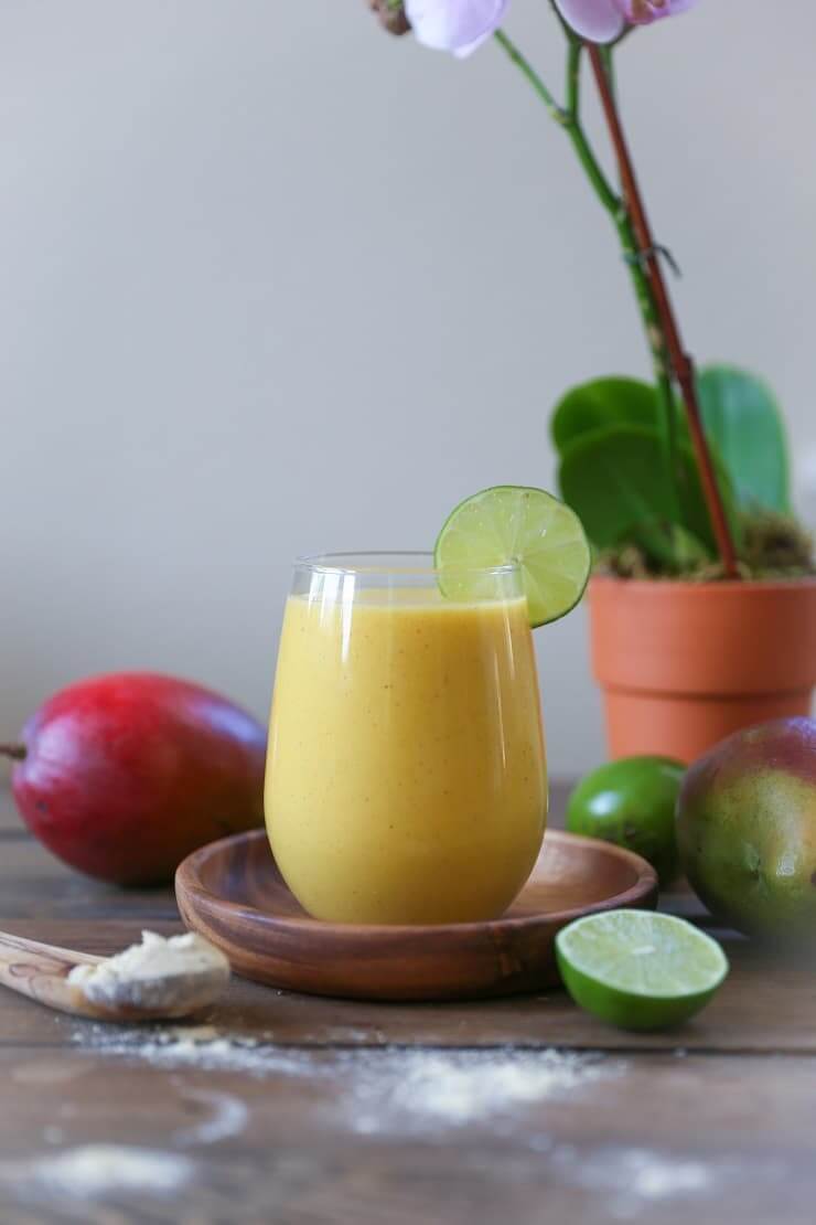 IHawaiian Tropical Smoothie Recipes to Make at Home featured by top Hawaii blog, Hawaii Travel with Kids: mmunity Boosting Tropical Smoothie - packed with vitamins, antioxidants, and protein for a healthful breakfast! #vegan #paleo