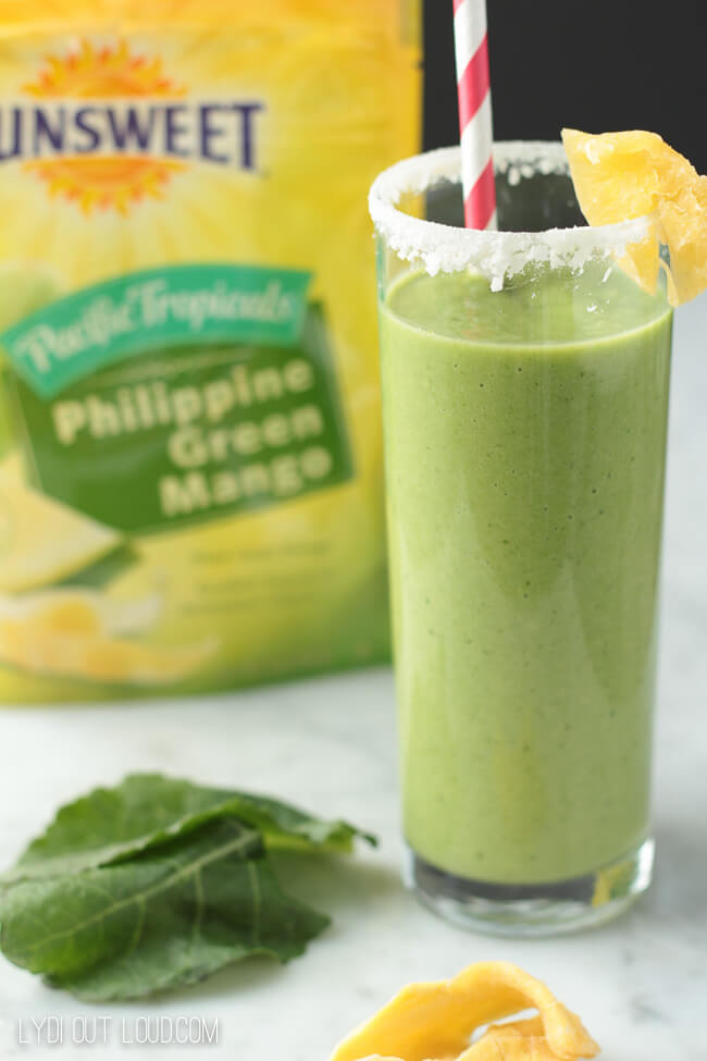 Hawaiian Tropical Smoothie Recipes to Make at Home featured by top Hawaii blog, Hawaii Travel with Kids: Sunsweet TropiKale Green Smoothie - so delicious and healthy!