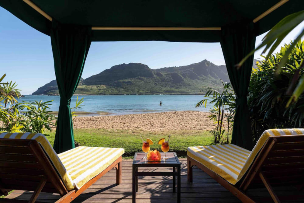 Beach cabana at Kauai Marriott Resort