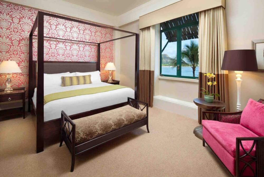 Top 8 Romantic Oahu Honeymoon Resorts featured by top Hawaii blog, Hawaii Travel with Kids: Royal Hawaiian Hotel room