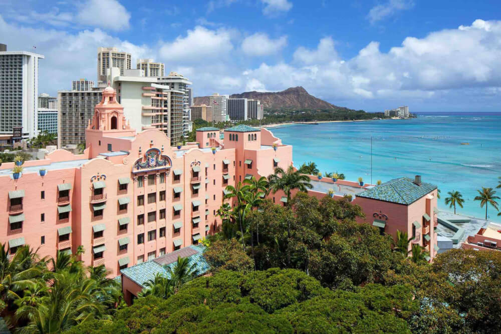 Top 8 Romantic Oahu Honeymoon Resorts featured by top Hawaii blog, Hawaii Travel with Kids: The Royal Hawaiian Hotel in Waikiki, Oahu