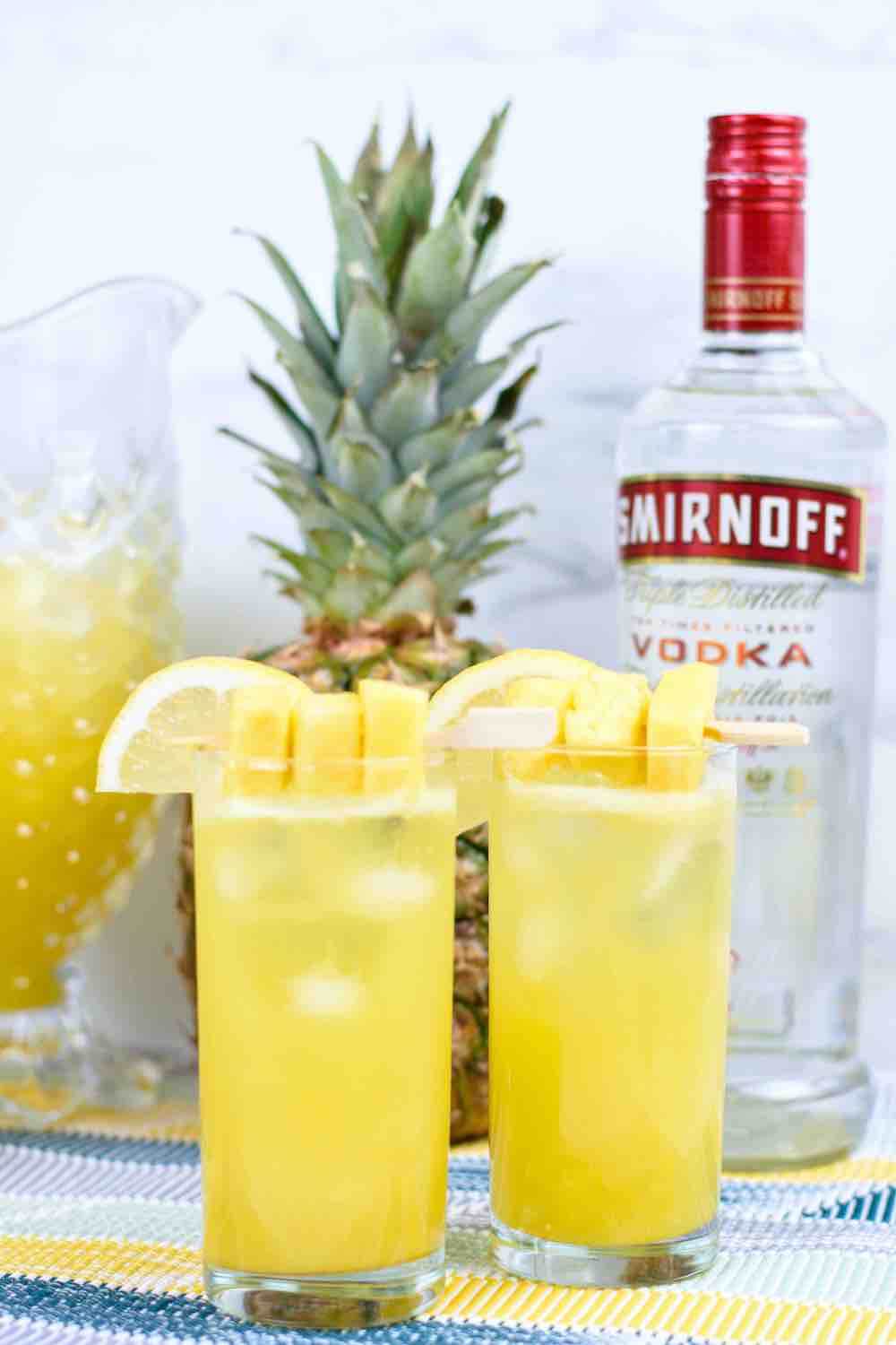 Pineapple Vodka Lemonade tropical cocktail by top Hawaii blog Hawaii Travel with Kids