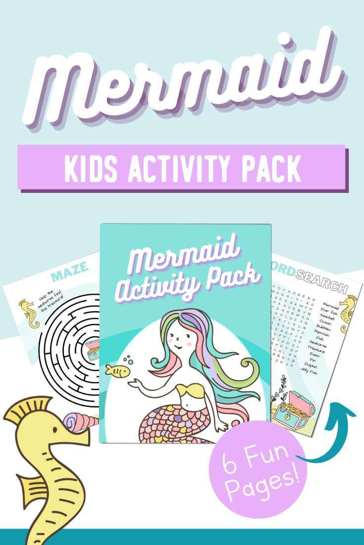 Mermaid Activity Pack: Free Printable! Perfect for a mermaid party or as a fun kids printable activity to do at home.