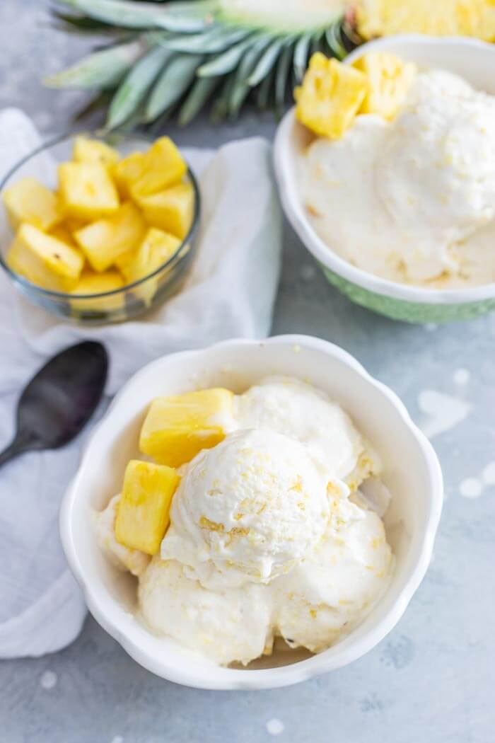 No Churn Homemade Pineapple Ice Cream Recipe by top Hawaii blog Hawaii Travel with Kids