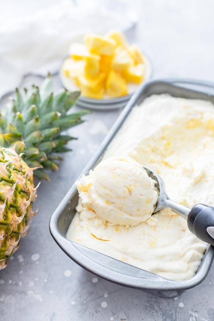 No Churn Homemade Pineapple Ice Cream Recipe by top Hawaii blog Hawaii Travel with Kids
