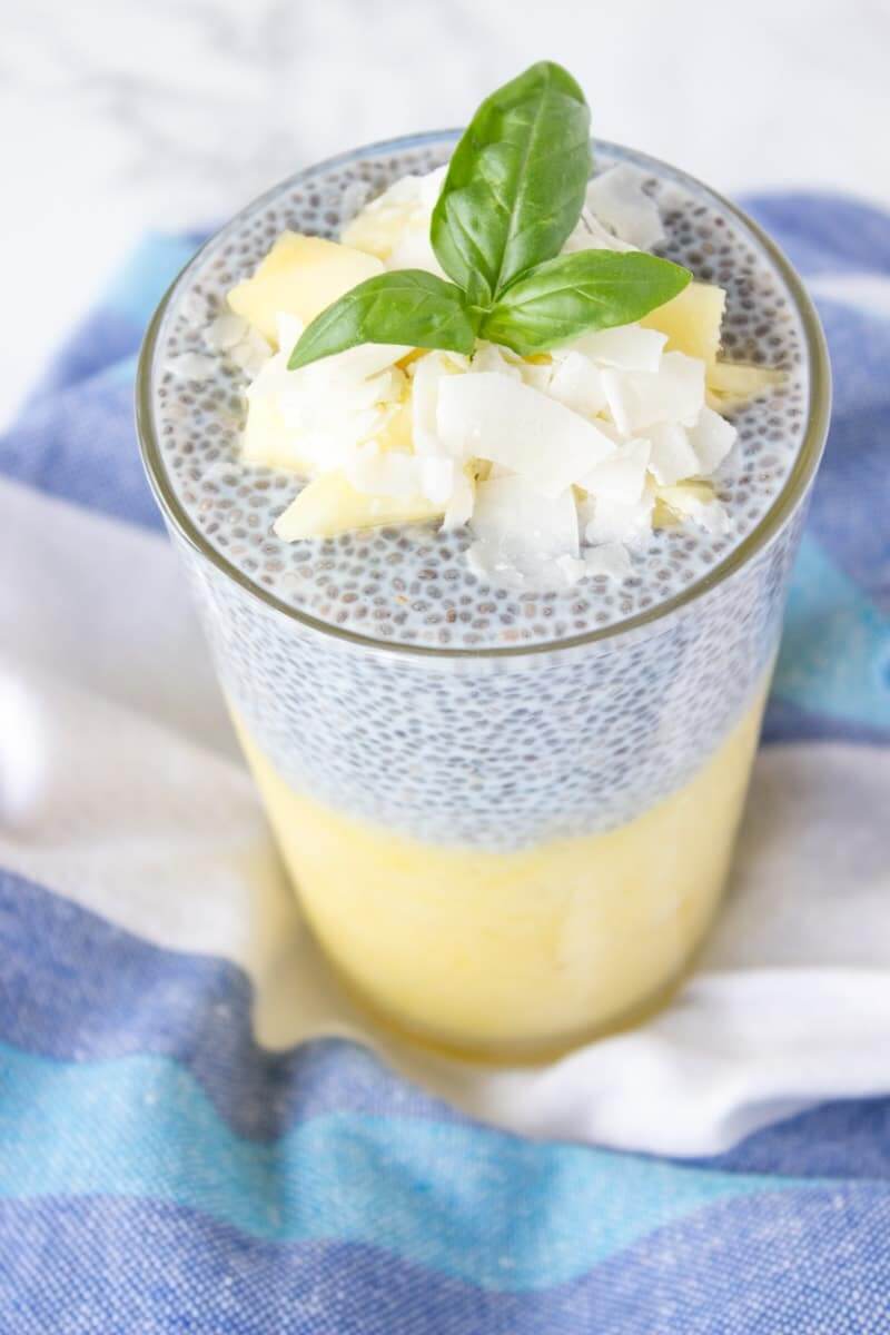 Pineapple Dessert Recipe Roundup by top Hawaii blog Hawaii Travel with Kids: Pineapple Coconut Chia Pudding