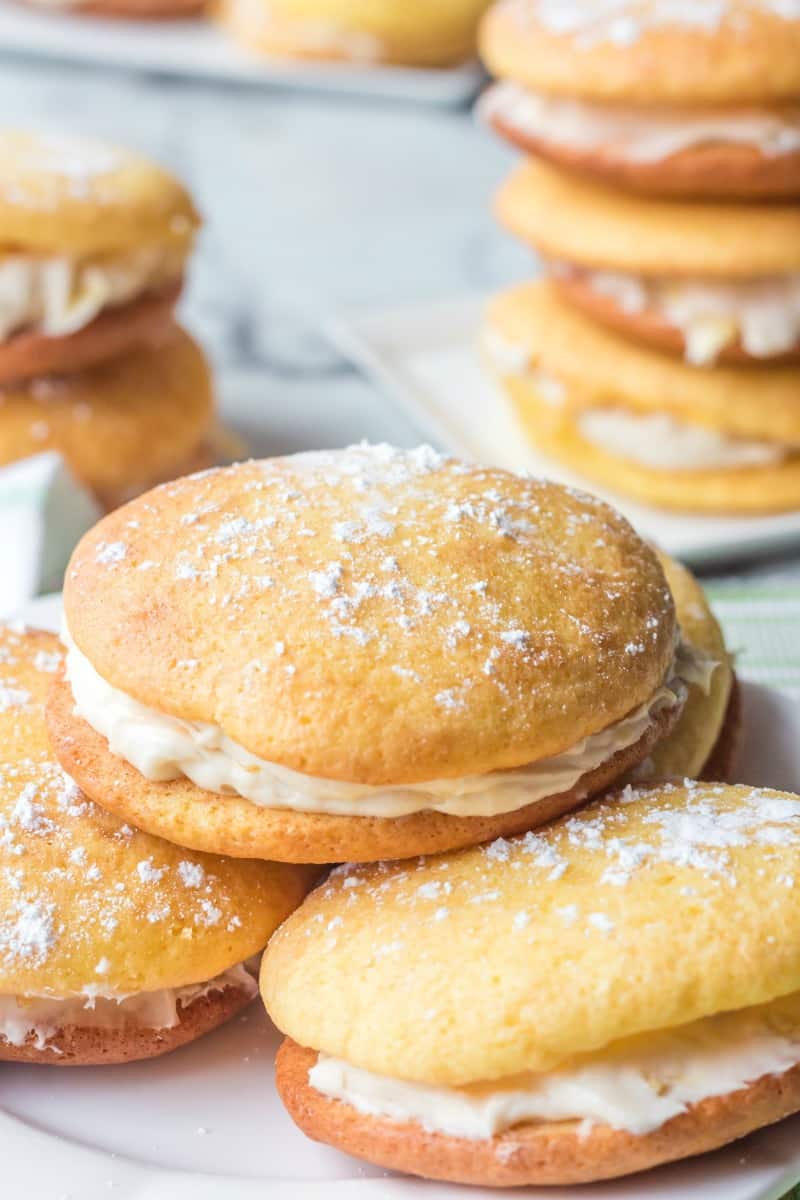 Pineapple Dessert Recipe Roundup by top Hawaii blog Hawaii Travel with Kids: Pineapple whoopie pies with cake mix and a cream cheese filling