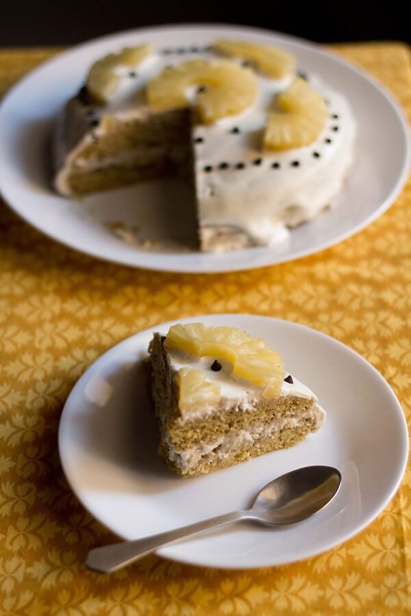 Pineapple Dessert Recipe Roundup by top Hawaii blog Hawaii Travel with Kids: eggless pineapple cream cake