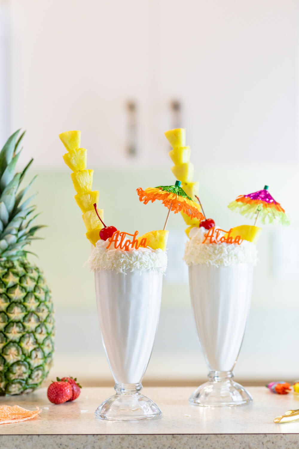 Pineapple Dessert Recipe Roundup by top Hawaii blog Hawaii Travel with Kids: Tropical Milkshake Recipe with a tasty twist.