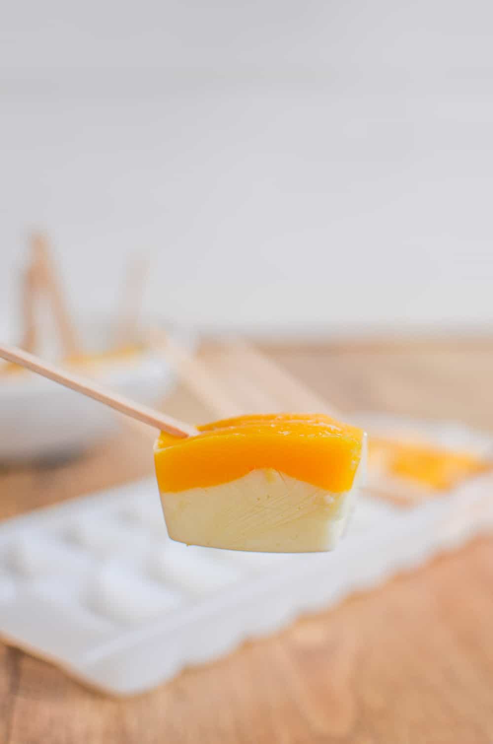 Frozen mango cheesecake bites, healthy dessert idea, easy, fun kid friendly 4 ingredients