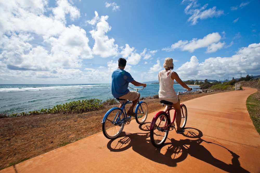 101 Best Things to Do on Kauai with Kids featured by top Hawaii blog, Hawaii Travel with Kids: Rent a bike on Kauai and take it on the bike path