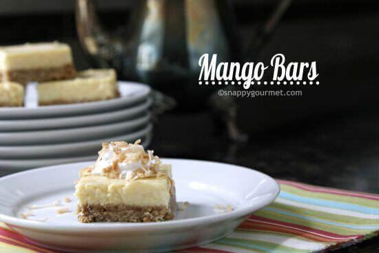 Best Mango dessert recipes by top Hawaii blog Hawaii Travel with Kids: Mango Bars Recipe | snappygourmet.com