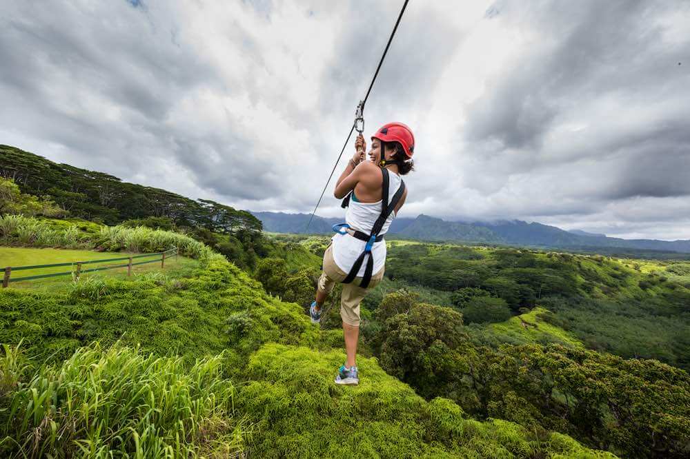 Ziplining on Kauai is a popular thing to do in Kauai