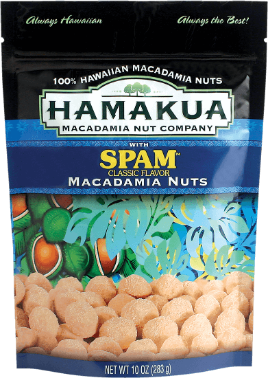 Top 13 Best Hawaiian Souvenirs to Bring Home featured by top US Hawaii blog, Hawaii Travel with Kids: Spam Flavored Macadamia Nuts from Hamakua Macadamia Nut Company