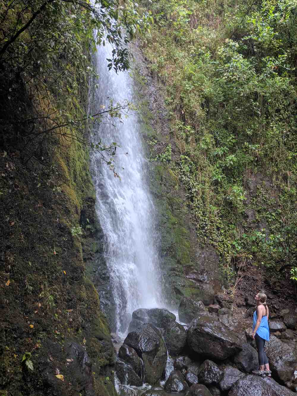 7 Prettiest Best Hawaii Waterfalls to visit featured by top Hawaii blog, Hawaii Travel with Kids: Lulumahu Falls is one of the prettiest waterfalls in Hawaii