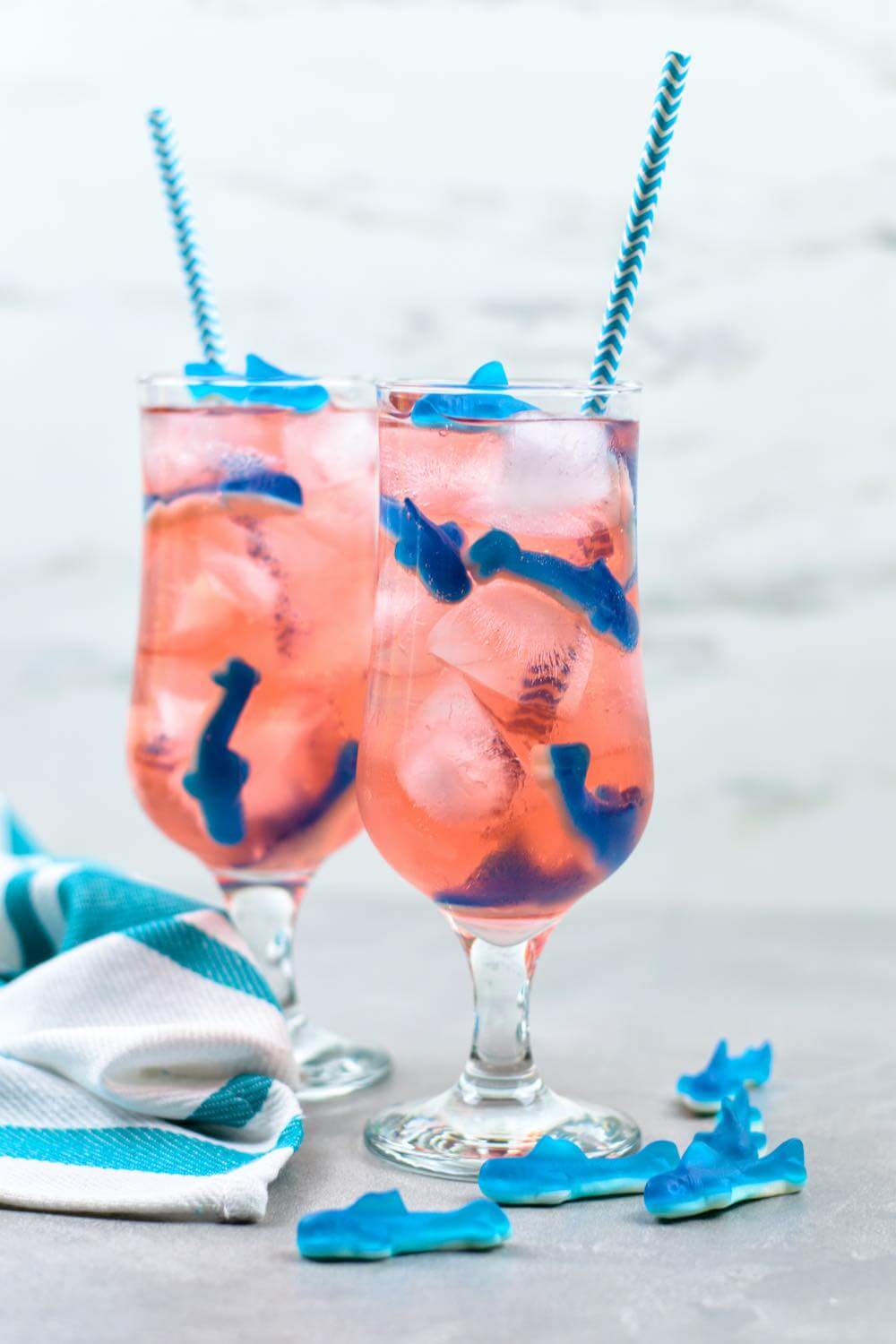 Shark Attack Punch cocktail and mocktail featured by top Hawaii blogger, Hawaii Travel with Kids: Make this Shark Attack Punch for your next Hawaiian luau or summer party.
