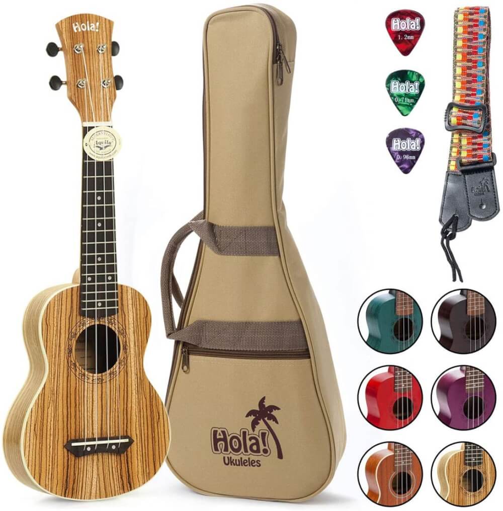 Find out the best kids ukulele to buy in this ukulele guide by top Hawaii blog Hawaii Travel with Kids. Image of Hola Ukulele Set