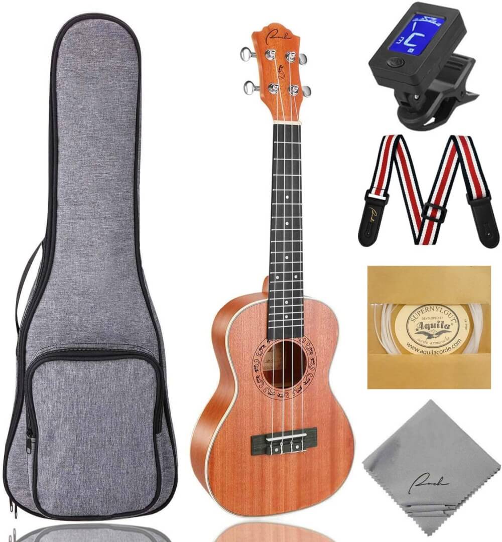 HUAWIND Soprano Ukulele Ukeleles for Beginners Mahogany 21 Inch Hawaiian  Starter ukeleles for Kids Adults Child Guitar Ukalalee With Gig Bag（city