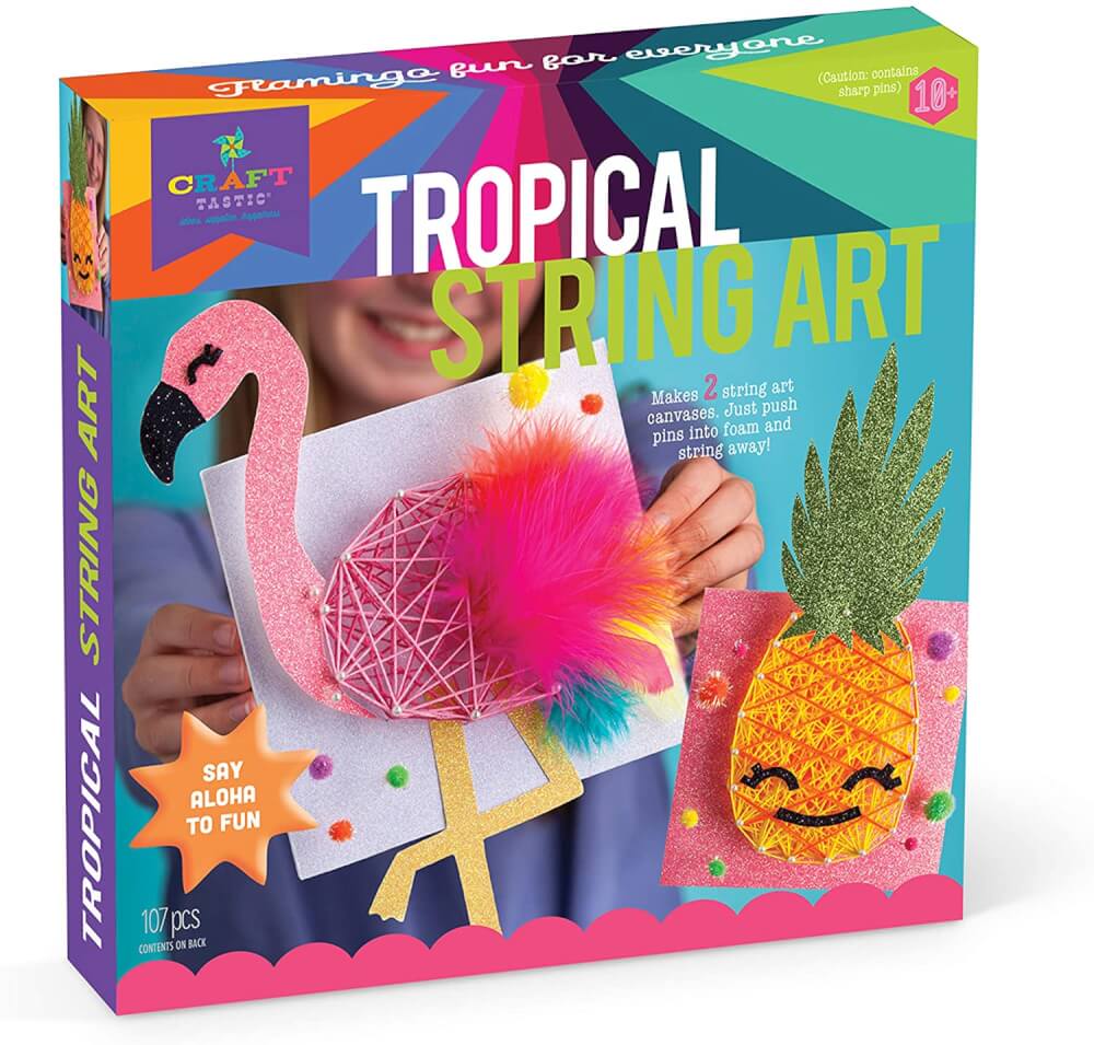 Hawaiian toys and Hawaiian gifts for kids by top Hawaii blogger Hawaii Travel with Kids: Tropical string art