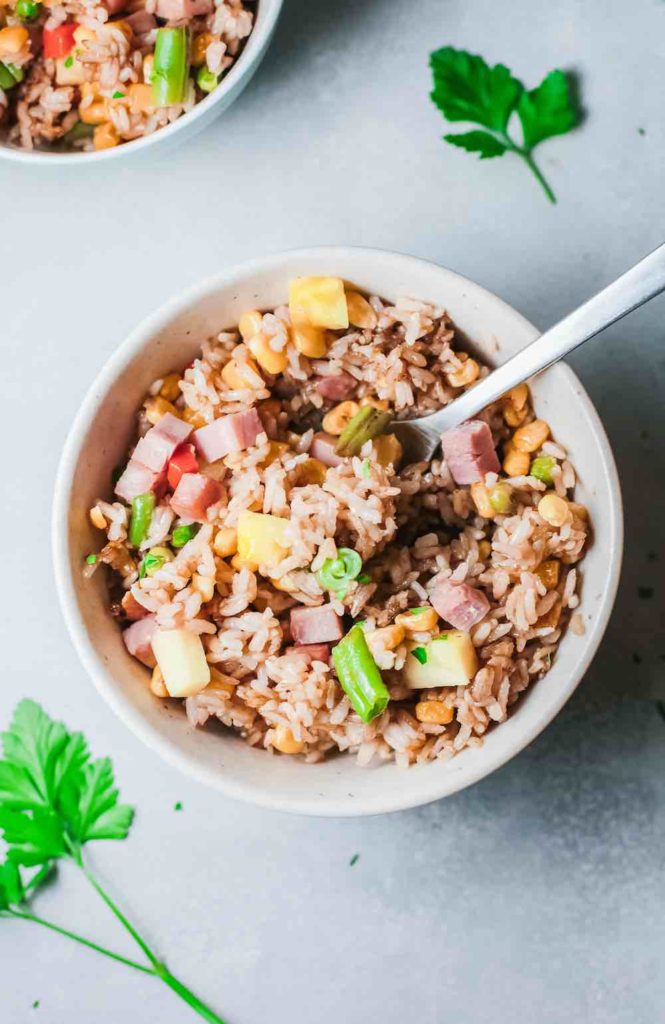 Hawaiian Pineapple Fried Rice by top Hawaii blog Hawaii Travel with Kids