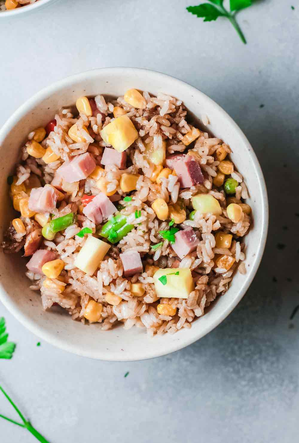 Hawaiian Pineapple Fried Rice Recipe featured by top Hawaii blog, Hawaii Travel with Kids