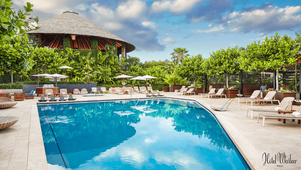 Top 5 Best Maui Luxury Hotels featured by top Hawaii blogger, Hawaii Travel with Kids: Maui Hotel Wailea is definitley one of the top Maui luxury resorts. Image of the pool area at Hotel Wailea