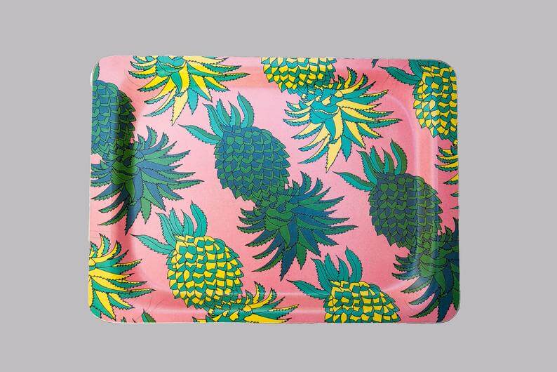 Cute Pineapple Gifts from Etsy featured by top Hawaii blog, Hawaii Travel with Kids: Small Melamine Tray: Pineapples image 0