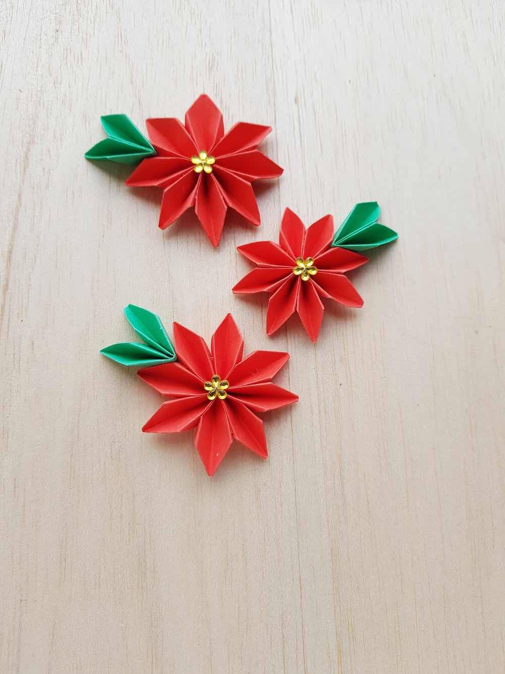 poinsettia origami step by step