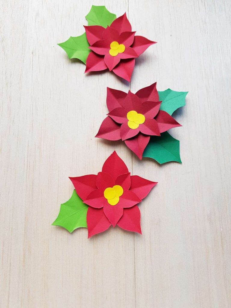 Hawaiian Christmas Decorations: Easy DIY Paper Poinsettia Craft