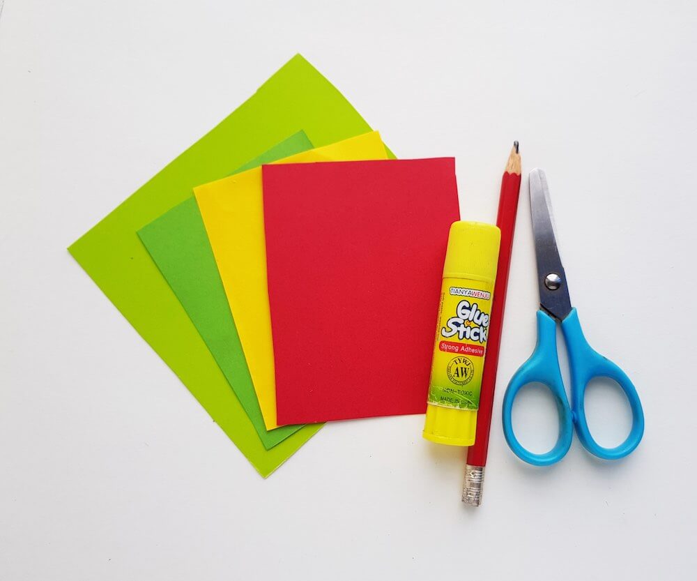 How to Make a Paper Poinsettia Craft, a tutorial featured by top Hawaii blog, Hawaii Travel with Kids: Paper Poinsettia Flower Supplies