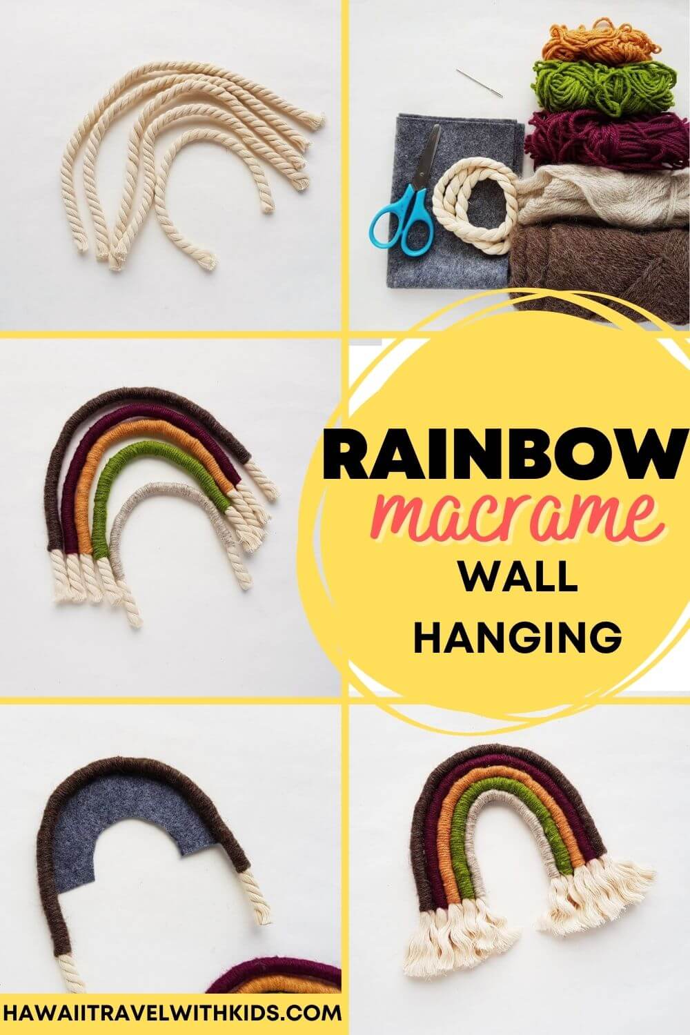 DIY, how to make macrame decoration, wall hanging