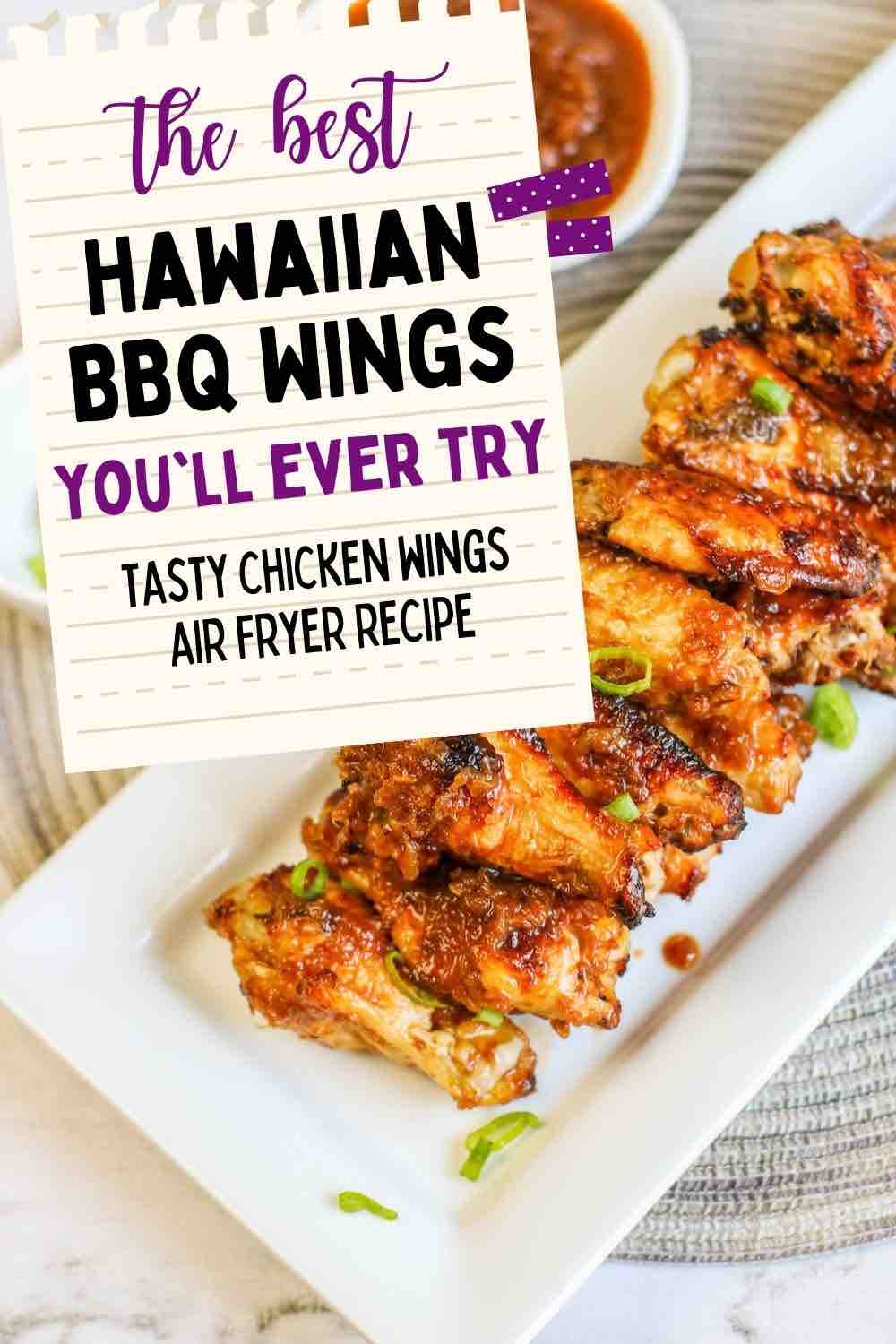 Air Fryer Hawaiian BBQ Chicken Wings Recipe featured by top Hawaii blogger, Hawaii Travel with Kids