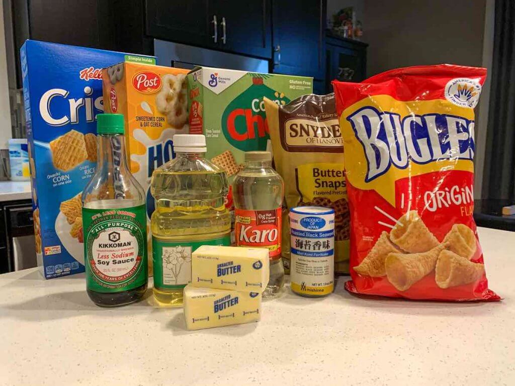 Image of furikake chex mix ingredients