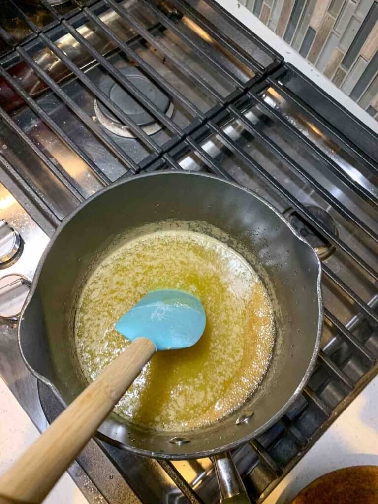 Combine all the coating ingredients in a pan and stir constantly