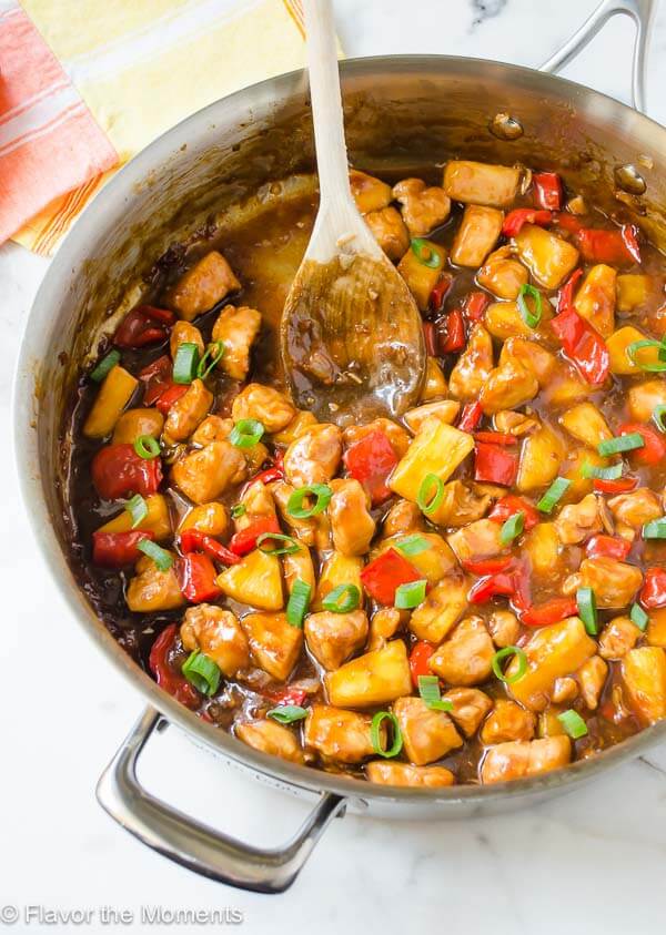 Honey Pineapple Chicken Teriyaki Skillet is a 30 minute skillet meal that the whole family will love! @FlavortheMoment